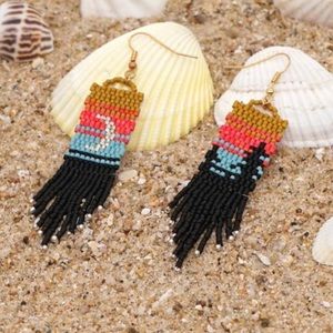 Moon Shine Earring with Turkish Beads